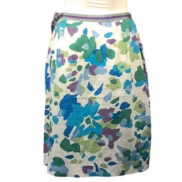 Vintage 60s PLAY BY LEON LEVIN 8 Mod Floral Wrap Skirt Side‎ Zip Knee Length - Picture 6 of 8